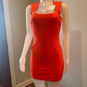 Lavender Brown Paisley Mini Dress in Neon Coral